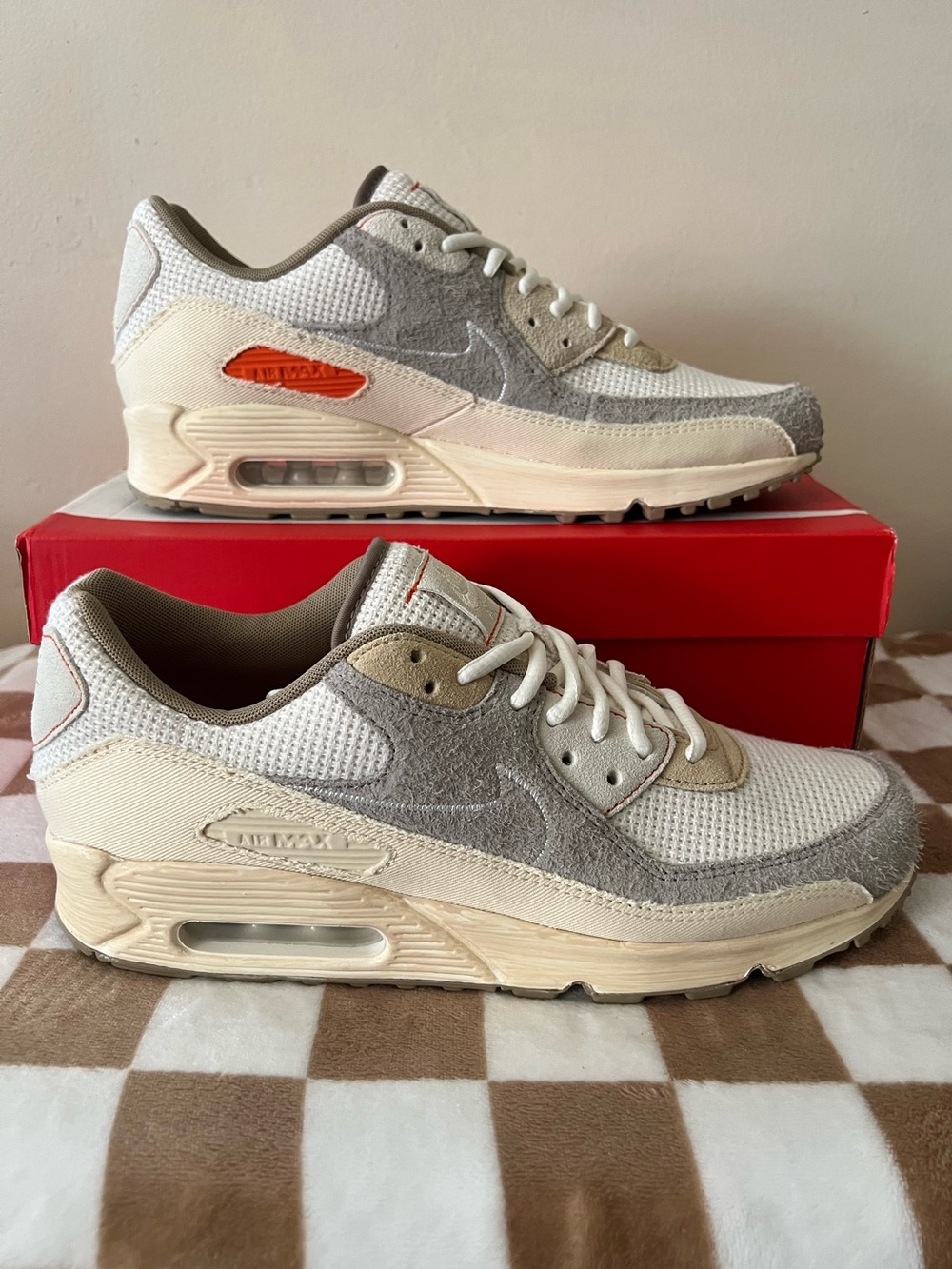 Nike Air Max 90 Premium Sneakers  Muslin/Pale Ivory IM6773-104 Men's Sz 11 BNIB